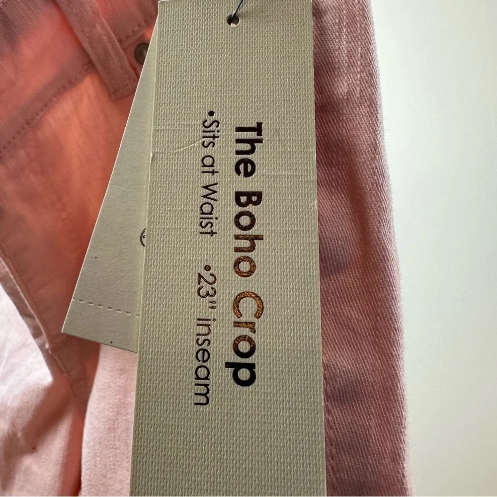 Vintage America Pink Boho Crop Jeans Size 6 - Picture 6 of 7